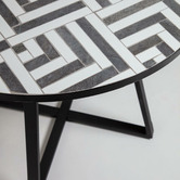 Linea Furniture Black &amp; White Marius Ceramic Outdoor Dining Table
