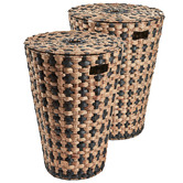 Linea Furniture 2 Piece Natural Myron Water Hyacinth Basket Set