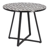 Linea Furniture Black &amp; White Marius Ceramic Outdoor Dining Table