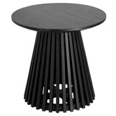 Linea Furniture Black Ziya Mindi Wood Side Table