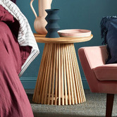 Linea Furniture Darla Round Teak Wood Side Table