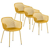 Linea Furniture Gertrude Metal &amp; Plastic Tub Dining Chairs