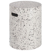 Linea Furniture White Janella Terrazzo Outdoor Side Table