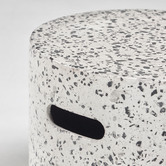 Linea Furniture White Janella Terrazzo Outdoor Side Table