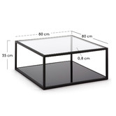 Linea Furniture Callista Square Glass Coffee Table