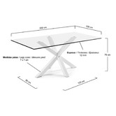 Linea Furniture Clear &amp; White Halvor Dining Table