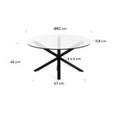 Linea Furniture Liane Round Glass-Top Coffee Table