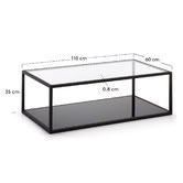 Linea Furniture Callista Rectangular Glass Coffee Table