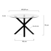 Linea Furniture Cillin Glass-Top Dining Table