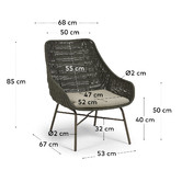 Linea Furniture Alaina Metal &amp; Rope Armchair
