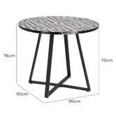 Linea Furniture Black &amp; White Marius Ceramic Outdoor Dining Table