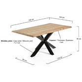 Linea Furniture Oak &amp; Black Halvor Dining Table
