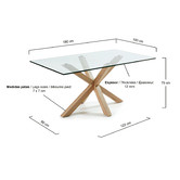 Linea Furniture Clear Weiss Glass Dining Table