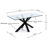 Linea Furniture Clear Weiss Glass Dining Table
