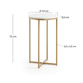 Linea Furniture Luxe Lara Metal &amp; Marble Side Table