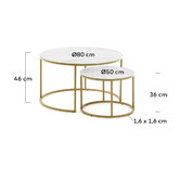 Linea Furniture 2 Piece Torlef Faux Marble Nesting Coffee Table Set