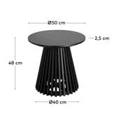 Linea Furniture Black Ziya Mindi Wood Side Table