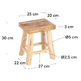 Linea Furniture Alyce Teak Wood Stool
