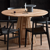 Linea Furniture Darla Round Teak Wood Dining Table