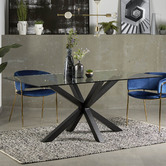 Linea Furniture Clear Weiss Glass Dining Table
