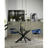 Linea Furniture Clear Weiss Glass Dining Table