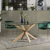 Linea Furniture Clear Weiss Glass Dining Table