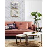 Linea Furniture 2 Piece Torlef Faux Marble Nesting Coffee Table Set