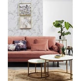 Linea Furniture 2 Piece Torlef Round Faux Marble Nesting Coffee Table Set