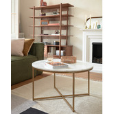 Linea Furniture Luxe Lara Metal &amp; Marble Coffee Table