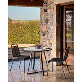 Linea Furniture Black &amp; White Marius Ceramic Outdoor Dining Table