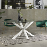 Linea Furniture Clear &amp; White Halvor Dining Table