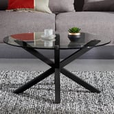 Linea Furniture Liane Round Glass-Top Coffee Table