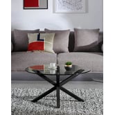 Linea Furniture Liane Round Glass-Top Coffee Table