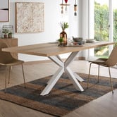 Linea Furniture Natural &amp; White Cacey Dining Table