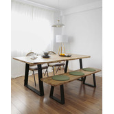 Linea Furniture Drava Acacia Wood &amp; Metal Bench