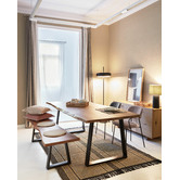 Linea Furniture Drava Acacia Wood &amp; Metal Bench