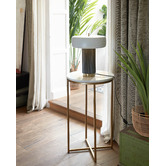 Linea Furniture Luxe Lara Metal &amp; Marble Side Table