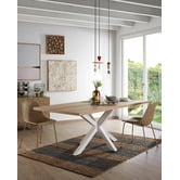 Linea Furniture Natural &amp; White Cacey Dining Table