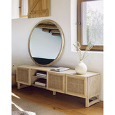 Linea Furniture Krisma Round Mindi Wood Wall Mirror