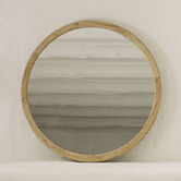 Linea Furniture Krisma Round Mindi Wood Wall Mirror