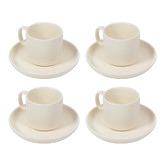 Linea Furniture Beige Selena 200ml Ceramic Coffee Cups &amp; Saucers