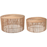 Linea Furniture 2 Piece Ivo Rattan Coffee Table Set