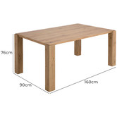 Linea Furniture Calypso Oak Wood Dining Table