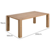 Linea Furniture Calypso Oak Wood Dining Table
