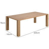 Linea Furniture Calypso Oak Wood Dining Table
