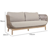 Linea Furniture 3 Seater Calix Outdoor Sofa