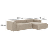Linea Furniture Cordelia 3 Seater Chenille Sofa with Chaise