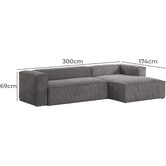 Linea Furniture Cordelia 3 Seater Corduroy Sofa with Chaise