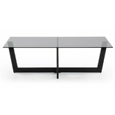 Linea Furniture Black Oddvar Rectangular Glass-Top Coffee Table