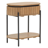 Linea Furniture Lagan Mango Wood Bedside Table with Drawer